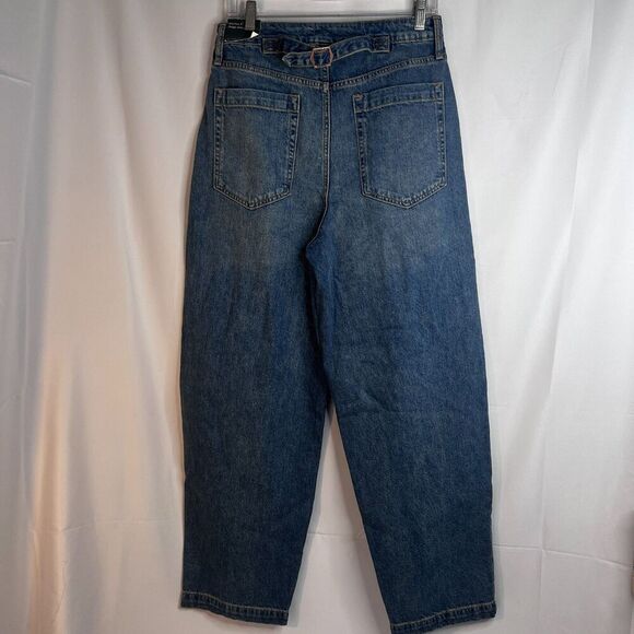 Wild Fable NWT Mid Rise Baggy Denim Jean Slouchy Back Cinch Tab Size 4/29 - Picture 2 of 11